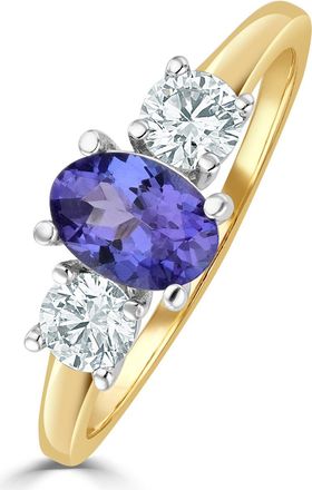 The Diamond Store Tanzanite 7 x 5mm And Diamond 18K Gold Ring FET23-V