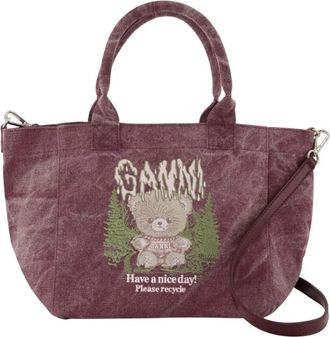 Ganni Small Easy Snow Teddy Bear Shopper Bag - Dames - Shoppers - Veelkleurig - ONE Size - Katoen - Tassen