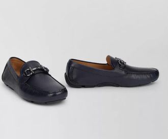 Ferragamo leather gancini driver loafers