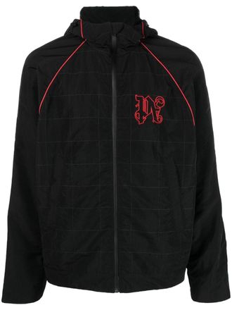 Palm Angels logo-embroidered shell jacket - unisex - Polyester/Polyamide/Polyamide - S - Black