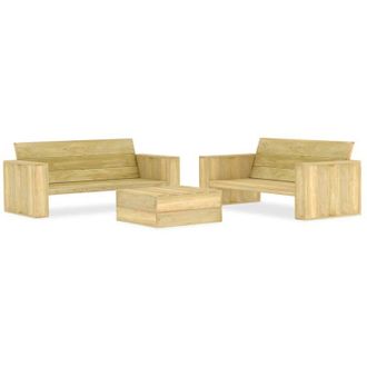 vidaXL 3 Pcs Set Furniture Garden Pine Pine