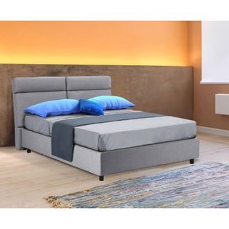 Dmora Cama Matrimonial Alcatron, Desenfundable, Hecho En Italia, Gris