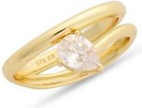 Argento Vivo Pear Cut CZ Bypass Ring in Gold at Nordstrom Rack, Size 9