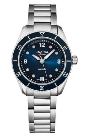 Alpina Comtesse Diamond Bracelet Strap Watch, 36.5mm in Silver at Nordstrom Rack