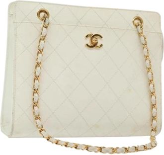 Chanel Pre-owned Vintage Schoudertas - Dames - Vintage Schoudertas - Wit - ONE Size - Leer - Vintage