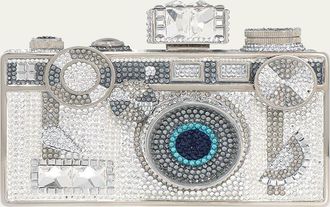 Judith Leiber Zoom Camera Crystal Clutch Bag