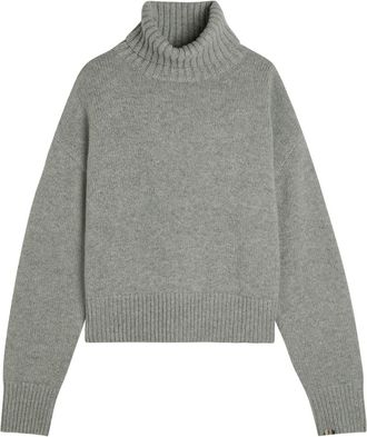 Extreme Cashmere Extreme Cashmere N&deg;434 Crop Xtra Roll-neck Cashmere Jumper - Grey - One Size