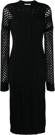 Max Mara mesh panelled midi dress - women - Elastane/Viscose - S - Black