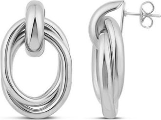 SHYMI Twisted Oval Drop Earrings in Silver at Nordstrom