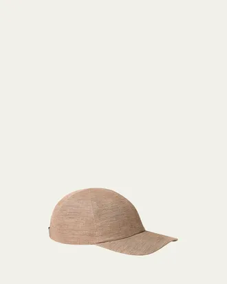 Loro Piana Mens Ivy Linen Six-Panel Baseball Cap
