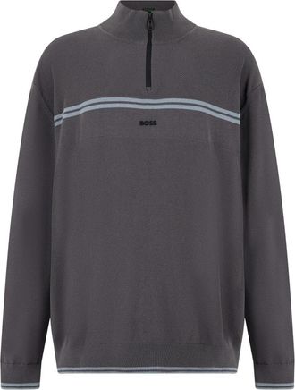 HUGO BOSS K_Zone QZ Sweater - Heren - Coltruien - Grijs - 2XL - Katoen - Truien & Vesten