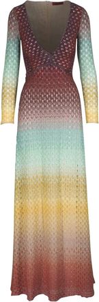 Missoni Abito lungo con stampa - Rosso