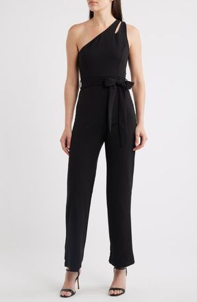Nikki Lund Harlow One-Shoulder Jumpsuit in Black at Nordstrom, Size X-Large