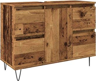 vidaXL Mueble de baño madera de ingeniería envejecida 80x33x60 cm Vidaxl