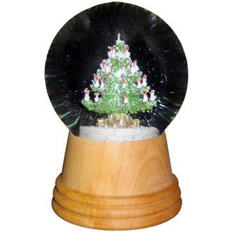 Alexander Taron 2404 - Perzy Snowglobe - Medium Christmas tree with wooden base - 5H x 3W x 3D
