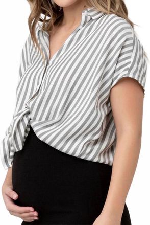 Ripe Ada Relaxed Maternity Top Shirt In Black White