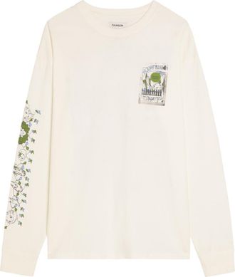 Damson Madder Plant Patch Pals Printed Cotton top - Ecru - 16 (UK16 / XL)