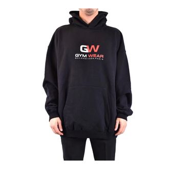 Balenciaga Hoodies, male, Black, Size: S Cotton Hoodie