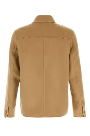 Ami Wool-Cashmere Blend Overshirt - Beige