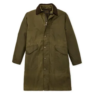 Filson Single-Breasted Coats, male, Green, Size: L Cover Cloth Trench Coat