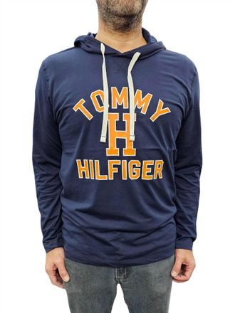 Tommy Hilfiger Long Sleeve Hoodie In Dark Navy