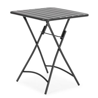 HOMN Mesa de jard&iacute;n plegable perla de metal en negro