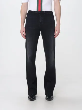 Gucci Jeans skinny in denim stretch a cinque tasche con dettaglio Web