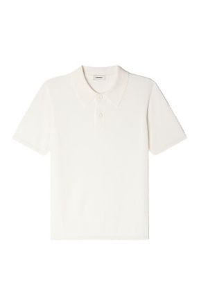 Sandro Short-sleeve knitted polo shirt in White at Nordstrom, Size X-Small