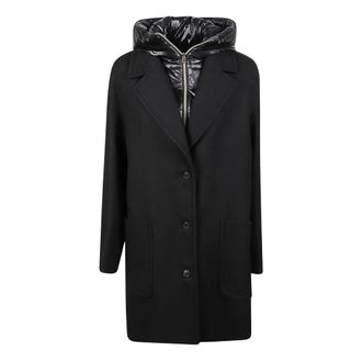 Herno Lange jas - Dames - Mantels - Zwart - Maat: XS Wol