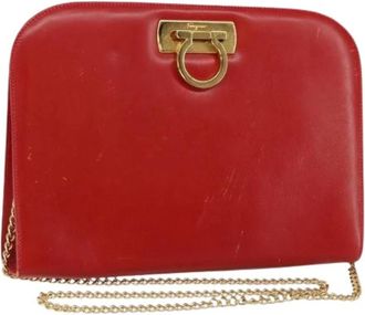Ferragamo Pre-owned Clutches, female, Red, Size: ONE SIZE Pre-owned Leather Shoulder Bag