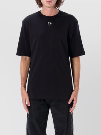 Marine Serre cotton ribbed crew neck short-sleeve t-shirt