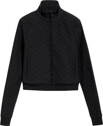 Gucci GG Jacquard Jersey Jack - Dames - Trainingsjackets - Zwart - L - Fitness