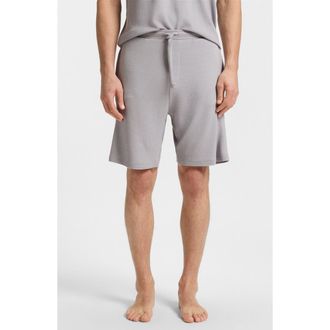 BOSS Ribbed Knit Pajama Shorts in Light/Pastel Grey at Nordstrom, Size Xx-Large