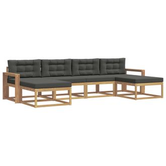 vidaXL Conjunto De Sof&aacute;s De Exterior 6 Pcs Blanco Y Antracita Vidaxl