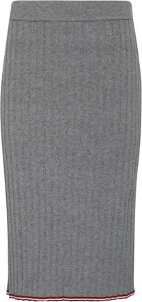 Thom Browne Cashmere Pencil Rok - Dames - Kokerrokken - Grijs - M - Rokken