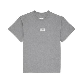 Maison Margiela T-Shirts, male, Gray, M, T-shirt with Numeric Signature Patch