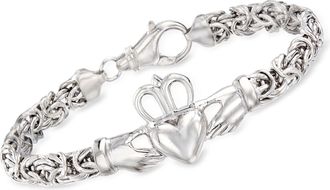 Ross-Simons Sterling Silver Byzantine Claddagh Bracelet