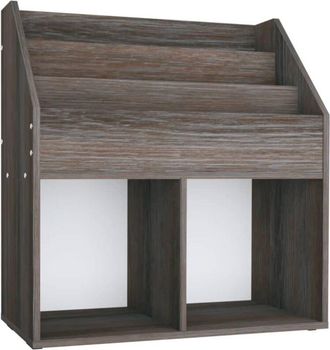 vidaXL Apoyo A Las Revistas Para Ni&ntilde;os 71x30x78.5 Cm Aglom. Gris/roble