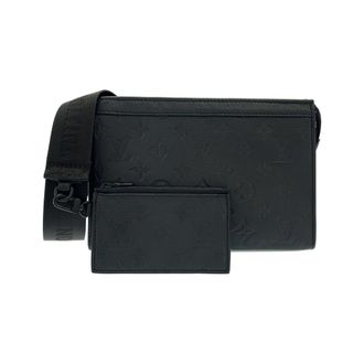 Louis Vuitton Black Monogram Leather Pouch Shoulder Bag (Pre-Owned)