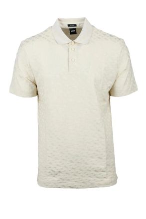 BOSS White Cotton Men Polo