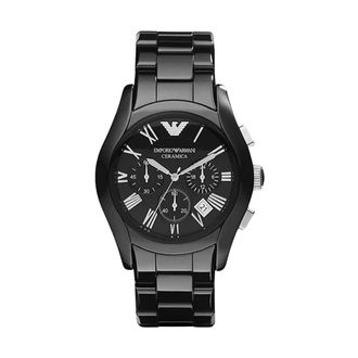 Emporio Armani Accessoires, Heren, Zwart, ONE Size, Leer, Polschijf