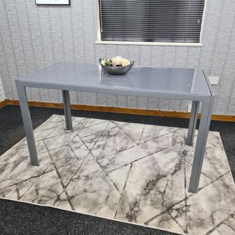 Kosy Koala Dining Table Grey Glass Kitchen Place for 6 Seats Dining Table Only