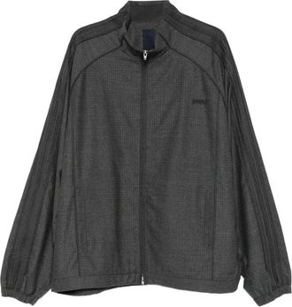Juun.J Jassen, Heren, Grijs, L, Wol, Wool Track Zip-Up Top