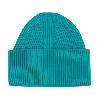 Laneus Accessoires, Heren, Groen, ONE Size, Geribbelde Cashmere Beanie