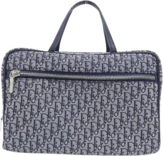 Dior Pre-owned Handbags, female, Blue, Size: ONE SIZE Pre-owned Canvas Shoulder Bag