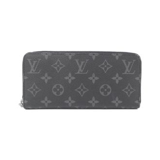 Louis Vuitton Black Coated Canvas Long Wallet (Bi-Fold) (Pre-Owned)