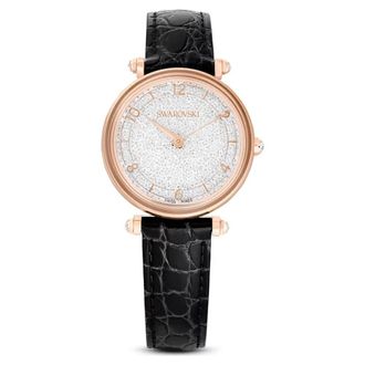 Swarovski Kristalheldere Wonder Dameshorloge Zwart 5653359 - Dames - Horloges - Zwart - ONE Size - Leer - Accessoires