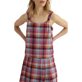 Seasalt Cornwall Hares Tail Check Organic Cotton Tank in Kammdro Multi at Nordstrom, Size 12 Us