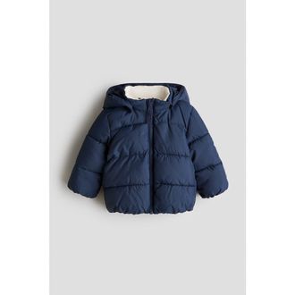 H&M Water-repellent Puffer Jacket in Blue at Nordstrom, Size 12M