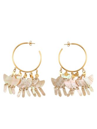 Isabel Marant Gold Lotus Hoop Earrings